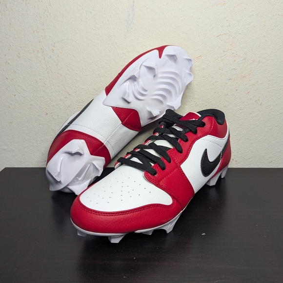 Nike Air Jordan 1 Low TD Football Cleats Chicago White Red FJ6245-106 Mens - Picture 7 of 8